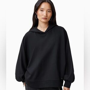 All Saints Artia Cotton Hoodie - Black in Size Large